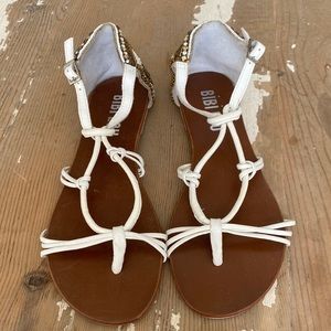 Free People New Brand Bibi Lou Boho Jewels White Sandal Boho Pool Party 🌈🌸🌈